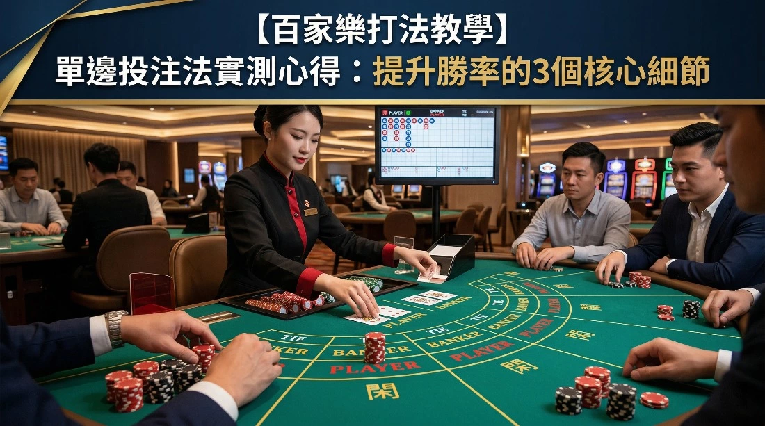 【百家樂打法教學】單邊投注法實測心得：提升勝率的3個核心細節